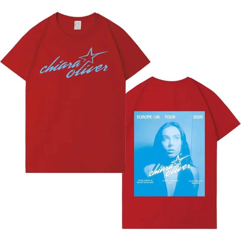 Koszulka Singer Chiara Oliver 2026 Gothic Tour Unisex Koszulka HipHop Casual Dekolt Okrągły Bawełna Wygodna Koszulka Unisex