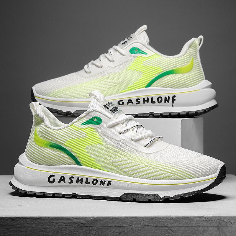 Outdoor fly-woven running shoes, new spring and autumn mesh breathable casual shoes, versatile, lightweight, wear-resistant and non-slip sports shoes