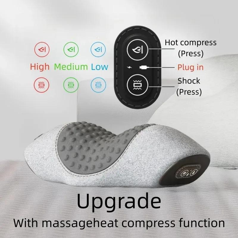 Electric Massager Cervical Pillow Memory Foam Neck Guard Hot Compress Vibration Multifunction Neck Massage Help Sleeping Memory