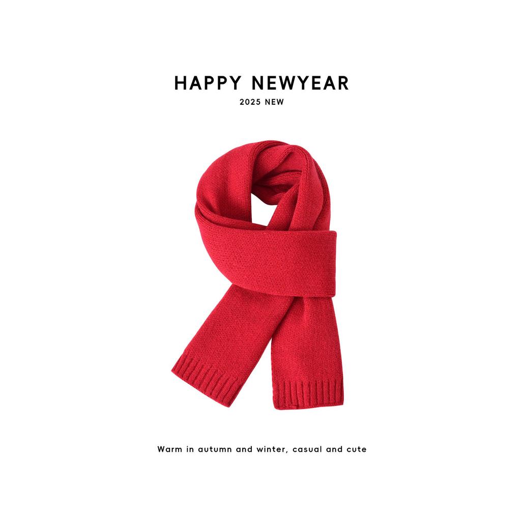 Holiday Red Knitted Scarf for Kids - Cute, Versatile Neck Warmer for Boys and Girls