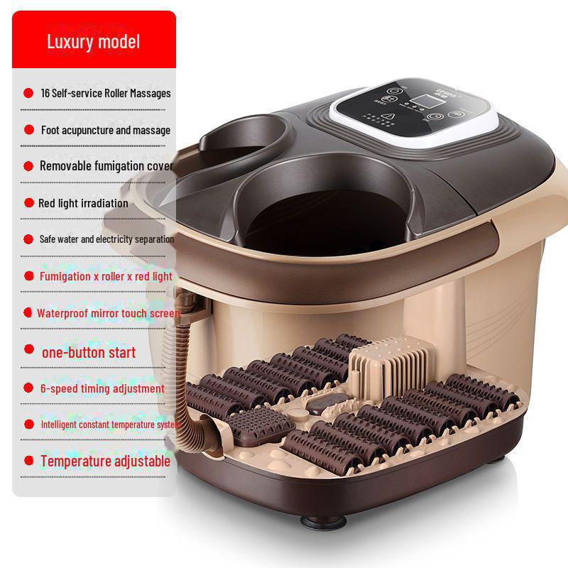 Heated Foot Bath Bucket with Roller Massage and Red Light Therapy