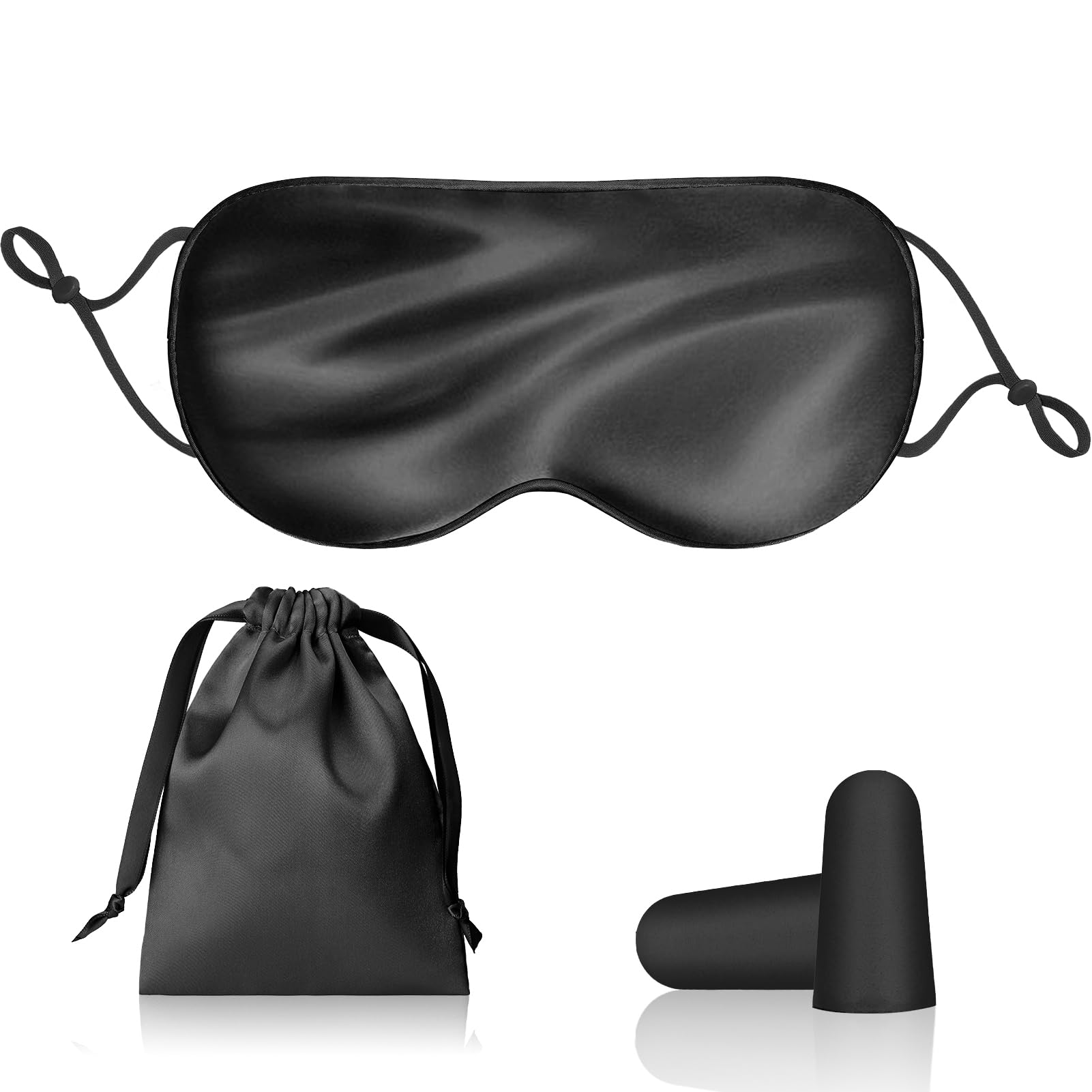 

Похожая на шелк маска для глаз для ушей из натурального без сна ультрахранения беруши в комплекте для сна, крючки, шелк, лето, дышащая, давление, помощь, чёрный