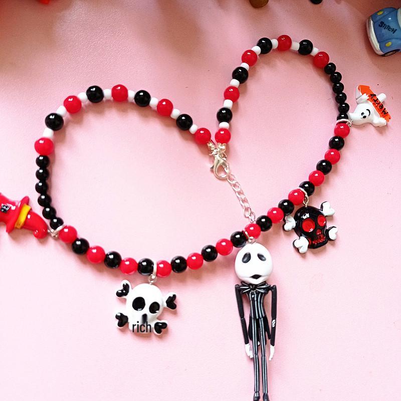 The Nightmare Before Christmas Jack Skellington Harz Perlen Choker Halskette