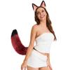 Fox for Cat Ears Headband and Faux Fur Tail for Halloween Cosplay Party Costume Accessories for Cat Ears Tail Set for Ad