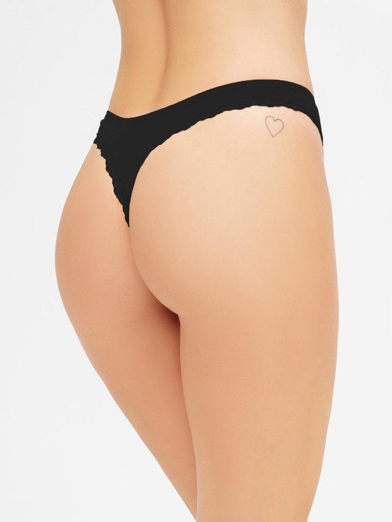 Cotton Thong with Lace Trim ISSA Plus