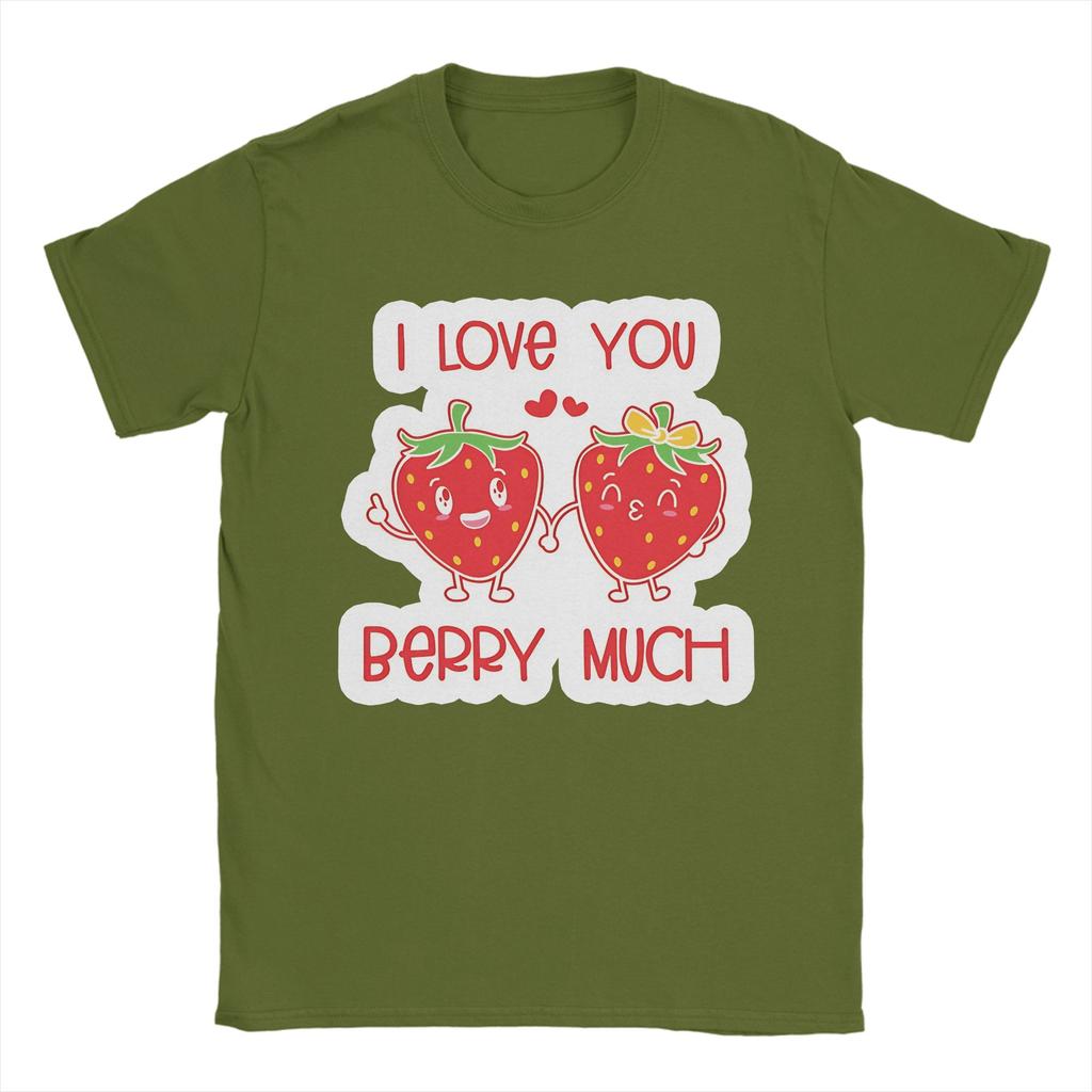 I Love You Berry Much TShirt Summer Harajuku TShirts Unisex Pure Cotton O Neck 4XL 5XL 6XL Top Tees Short Sleeve