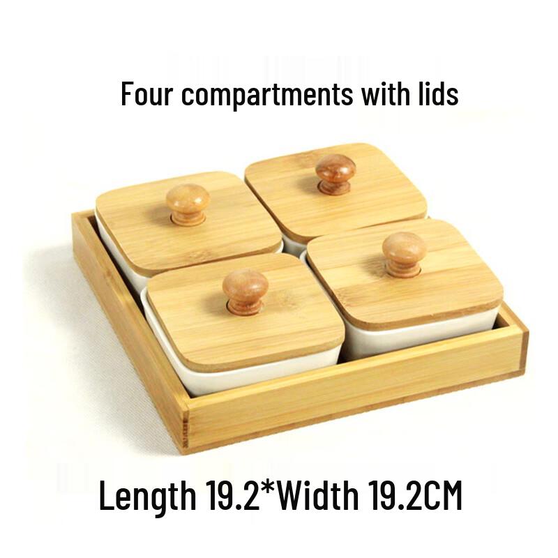 

ZISIZ Ceramic Partitioned Serving Dish Set with Lid