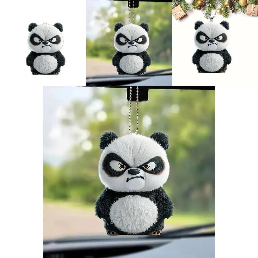 Panda Car Interior Decor Acrylic Car Mirror Ornament For Automotive Decoration And Gift