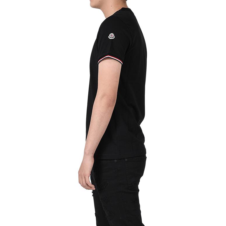 Moncler Logo Crew Neck Short Sleeve Black T-Shirt Men Tops G1-091-8C71600-87296-999