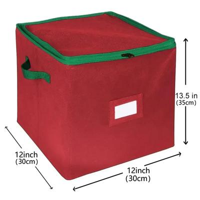 1PC Christmas Bauble Storage Box With Dividers 64-Grid Xmas Storage With Zippered For Christmas Ball Storage Home Decoration