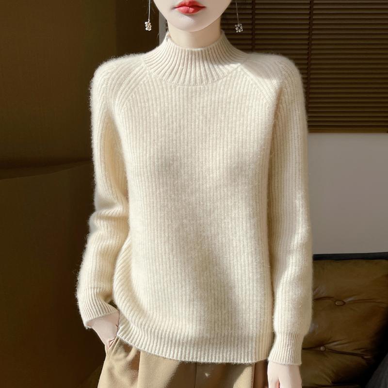 Women Sweater 100% Wool MODERN NEW SAGA Turtleneck Knit Pullover Thick Winter Jumpers Female Knit Tops