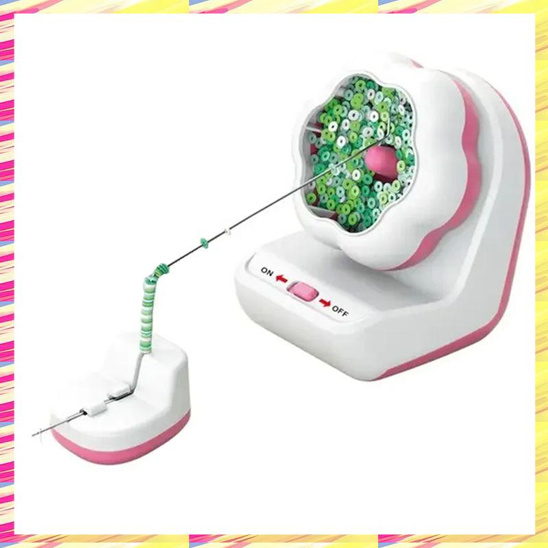 ABJJ Электрическая автоматическая машина для нанизывания бусин Чаша для нанизывания бусин Ручная машина для нанизывания бусин Сделай сам Инструменты для DIY Инструмент для нанизывания рисовых бусин Машина для нанизывания бусин