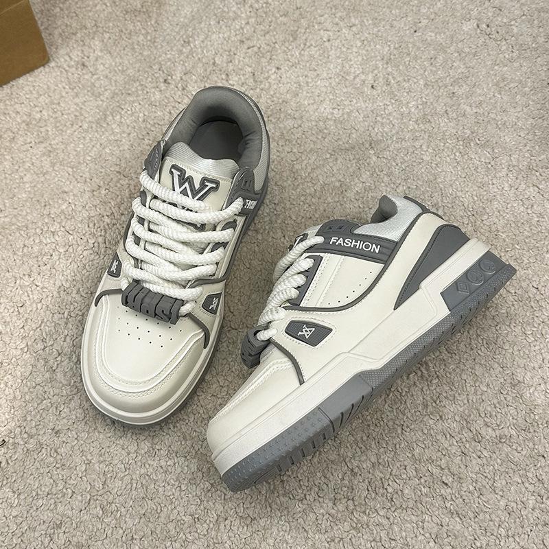 Premium sense versatile platform white shoes women's flat baseplate shoes 2025 super fire new popular spring and autumn casual sports shoes