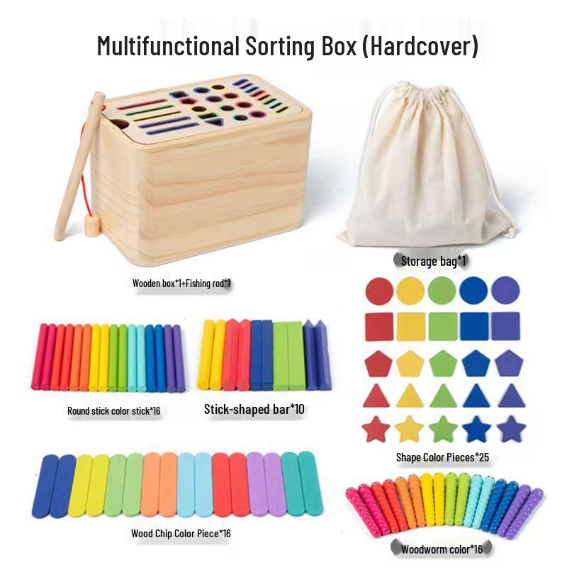 Montessori Wooden Color and Shape Sorting Cup Set for Early Learning and Grip Development 
