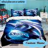 Custom Name Fantasy Dragon Blossoms Bedding Set 3pcs, Bedding Set Including 1pc Duvet Cover And 2pcs Pillowcases for Bedroom, Dormitory Gift
