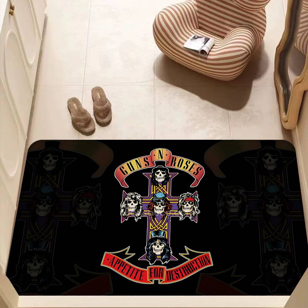 Cool Band G-Guns N-N R-Roses Rock Room Mats Anti-slip Absorb Water Long Strip Cushion Bedroon Mat Household Carpets