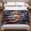 Soccer Theme Soft Blanket Personalized Custom Name Text Print Warm Blanket Home Sofa Bedroom Decor