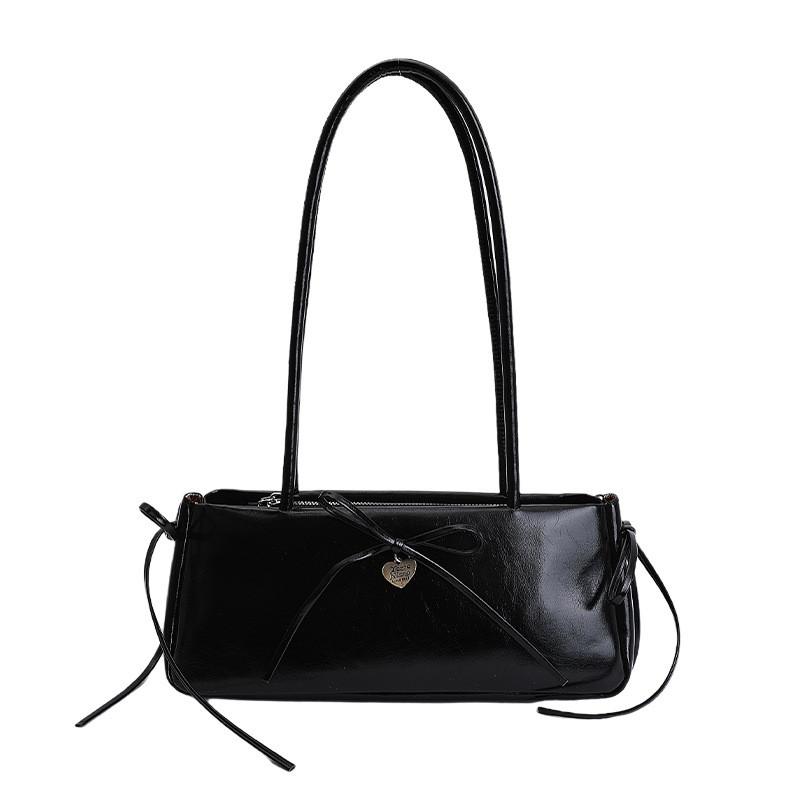 

Urban Minimalist Pu Shoulder Bag For Daily Use With Zipper Closure And Inner Pockets чёрный