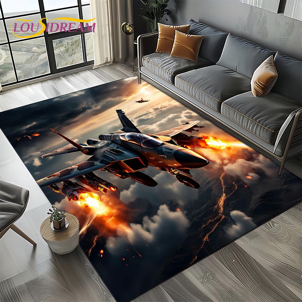 3D Vesmír Spitfire Letadlo Letectvo Jet Stíhačka Kreslený Koberec Kobereček pro Obývací Pokoj Ložnici Pohovku Dekorace, Protiskluzová Podložka na Podlahu
