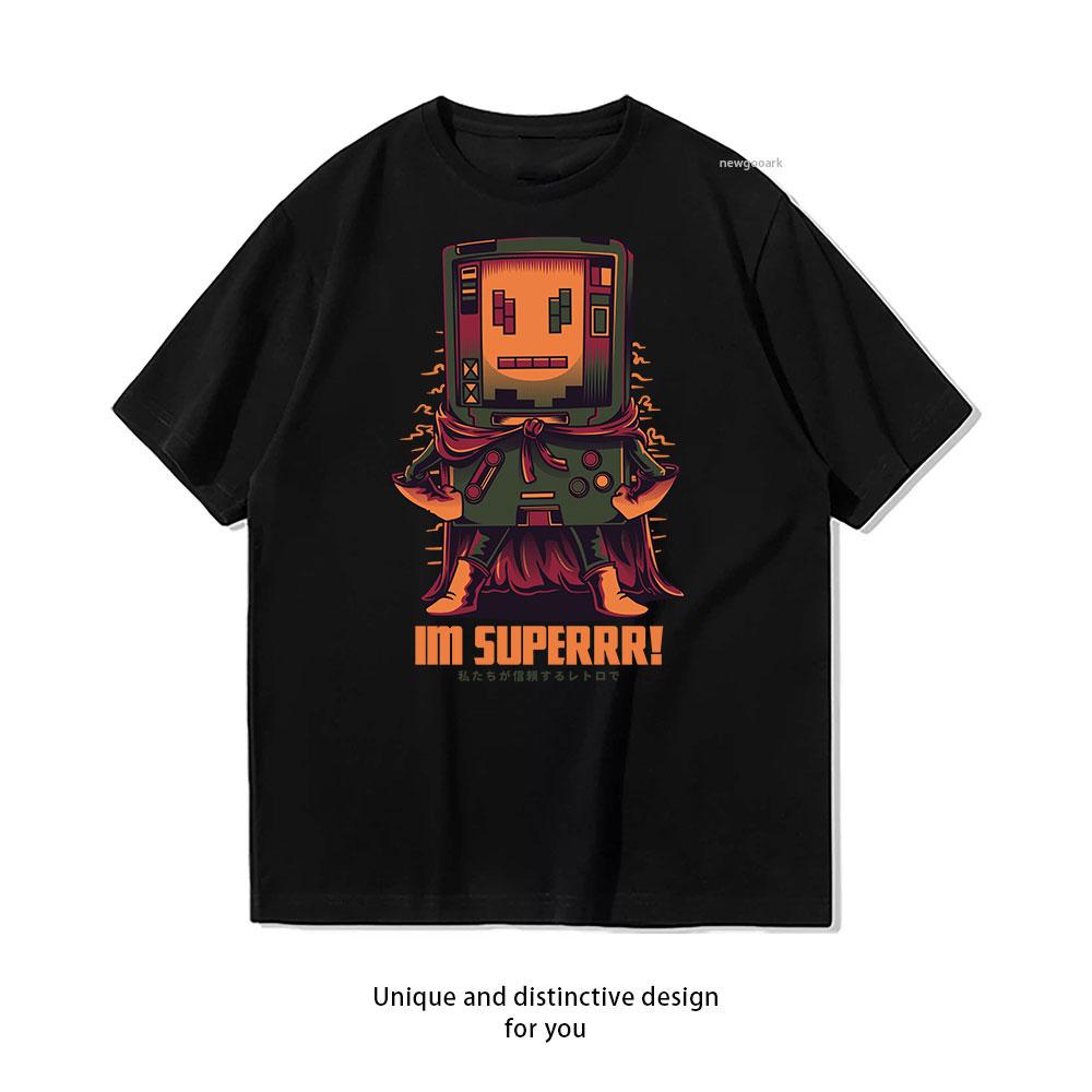 Super Hero Robot TShirt cotton T shirt Unisex Adult couple streetwealtops tee Short sleev Casual S