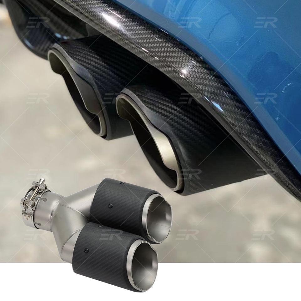 BMW Modified Exhaust: Universal Carbon Fiber Stainless Steel Tailpipe Cover Car Exhaust Pipe