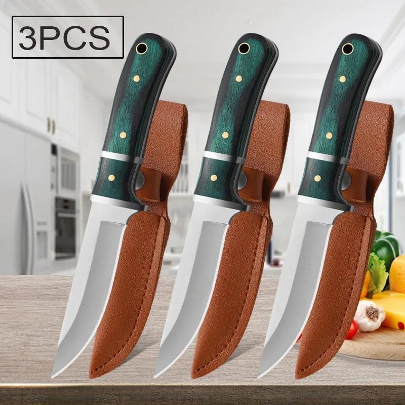 WXCOO 1 Stück Küchen-Steakmesser Obstschneidemesser Fleischschneider Allzweckmesser Edelstahl Metzgeresser Küchenzubehör