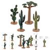 Modelo Animal Realista de PVC Decoração de Cena Árvores Tropicais do Deserto Cacto e Conjunto de Baobá