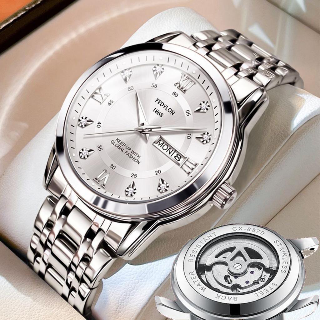 Montre Étanche Nouvelle Montre Homme Calendrier Double Anglais Montre à Quartz Lumineuse