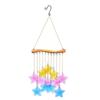 Iron Wind Chimes With Colored Glass For Garden Fish Leaf Design Outdoor Decor Hanging Ornament