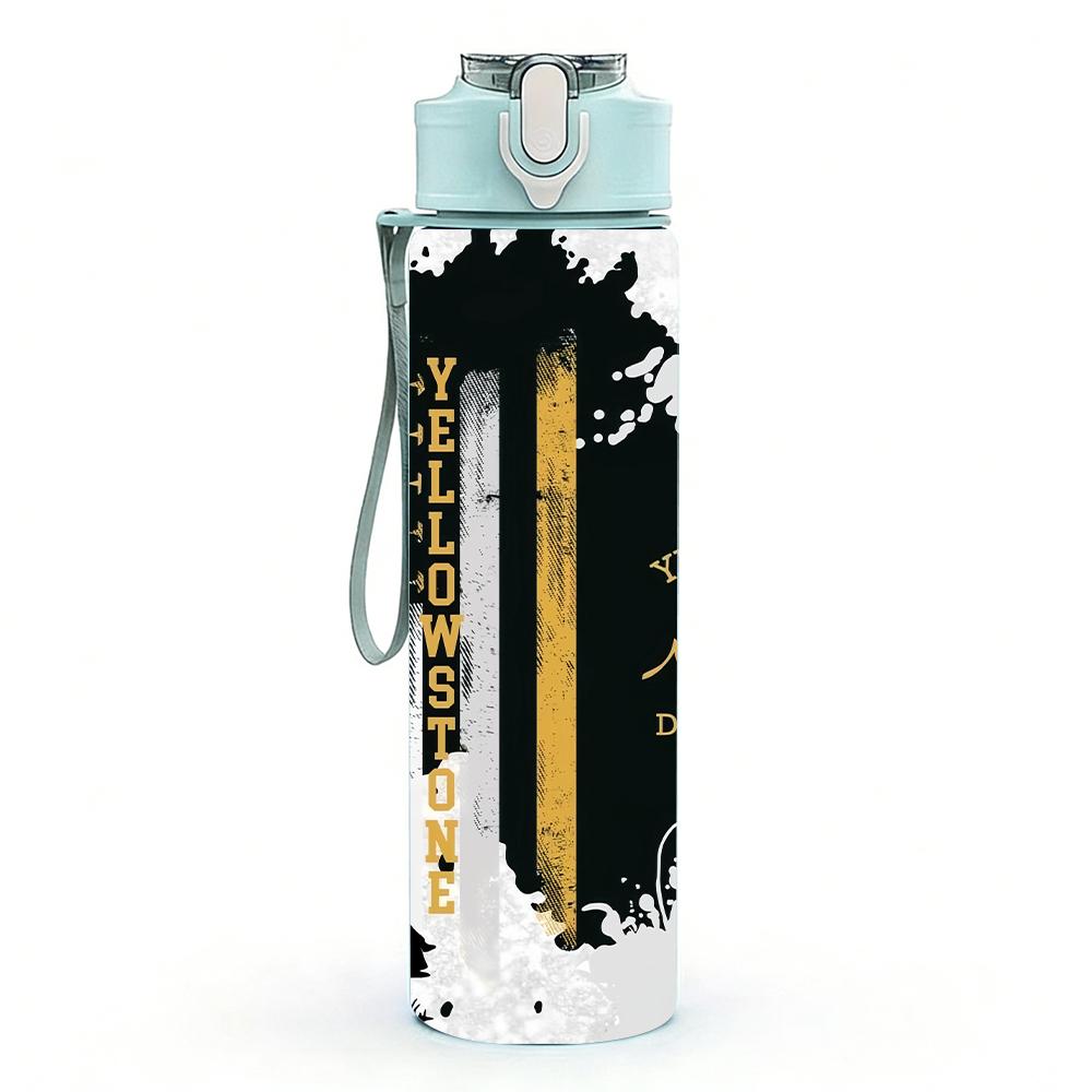 1PC Distressed American Flag Mountain Scene 750ml Color Plastic Water Bottle Leakproof Flip Straw Lid For Sports Office Home Use