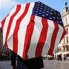 Liberty Statue With American Flag Umbrella Folding Umbrella, Automatic Umbrella 8-Frame for Travel, Camping Use Gift for Halloween Christmas