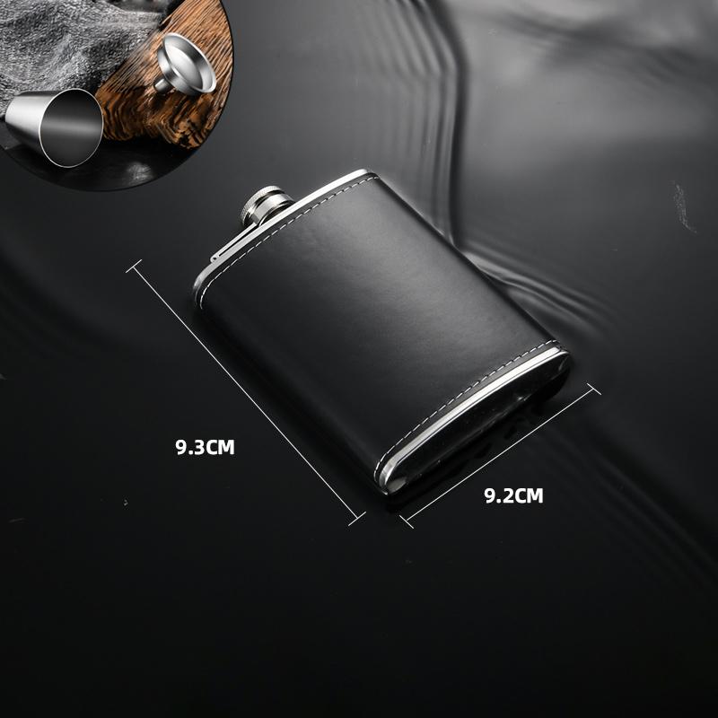 GIANXI Outdoor Stainless Steel Hip Flask Wine Whisky Pot With Leather Portable Travel Flask For Alcohol Drinkware