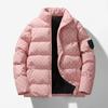 Unisex Thick Winter Cotton Puffer Jacket With Stand Collar Zip Front Casual Streetwear Men Women