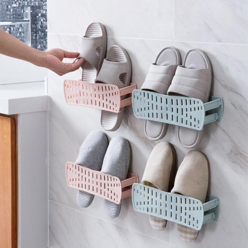Foldable slippers bathroom slippers slipper hanger and attached stand 2 Slippers - Beige 1970₽