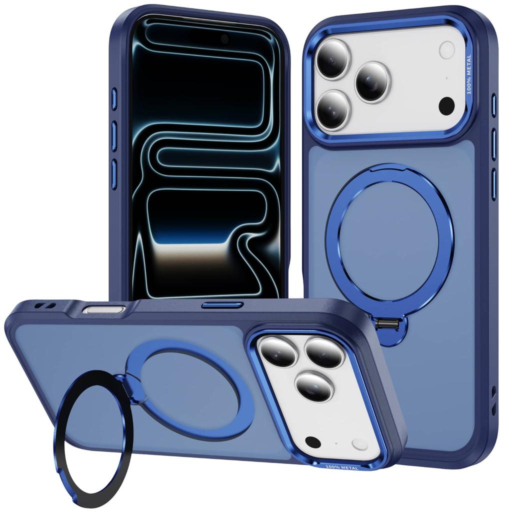 Magnetic Case for iPhone 17/16/15/14/13 Pro Max 12 with 360 Rotatable Ring Stand, Compatible with Magnetic Car Mount, Kickstand