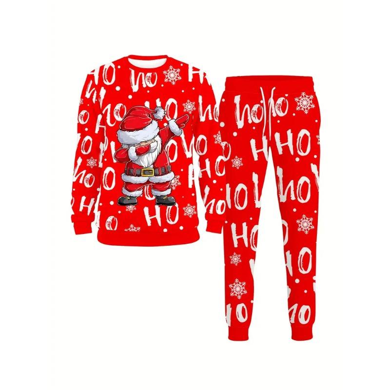 Julklädesset Vår Höst Herr Dam Mode 3D-tryck Mode Casual Sportkläder Sweatshirt Joggingbyxor 2 Delar Set