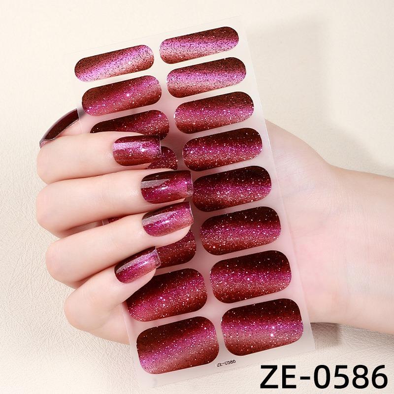 1SET Flash Cat's Eye Nail Oil Film Nail Art Sticker European and American Scallion Powder Nail Sticker Nail Art Sticker