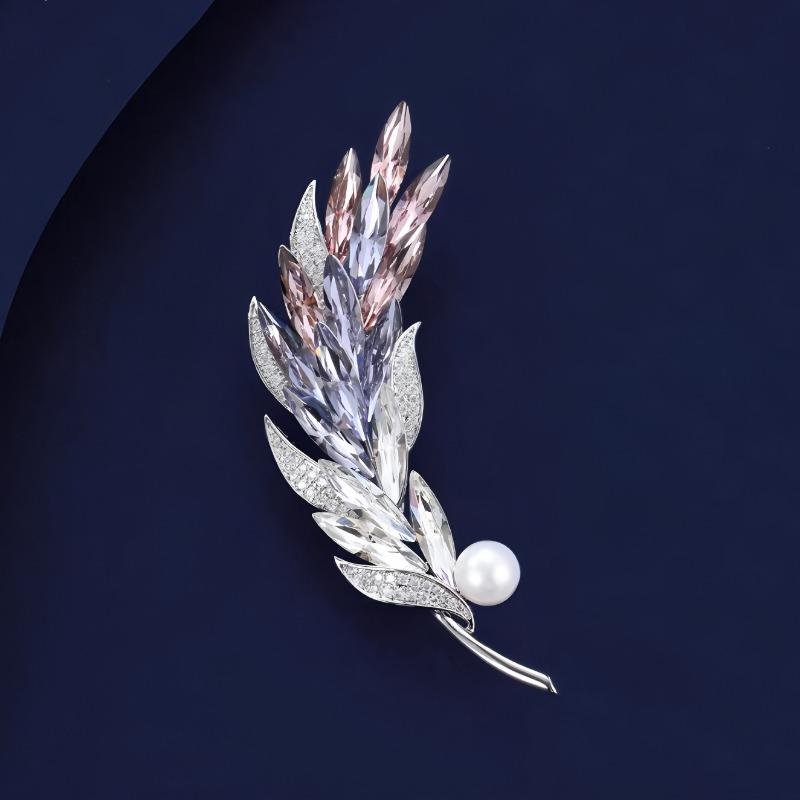 Crystal Wheat Ear Brooch, High-end Women's Personalized and Versatile Brooch, Light Luxury and Niche Design Sense Brooch