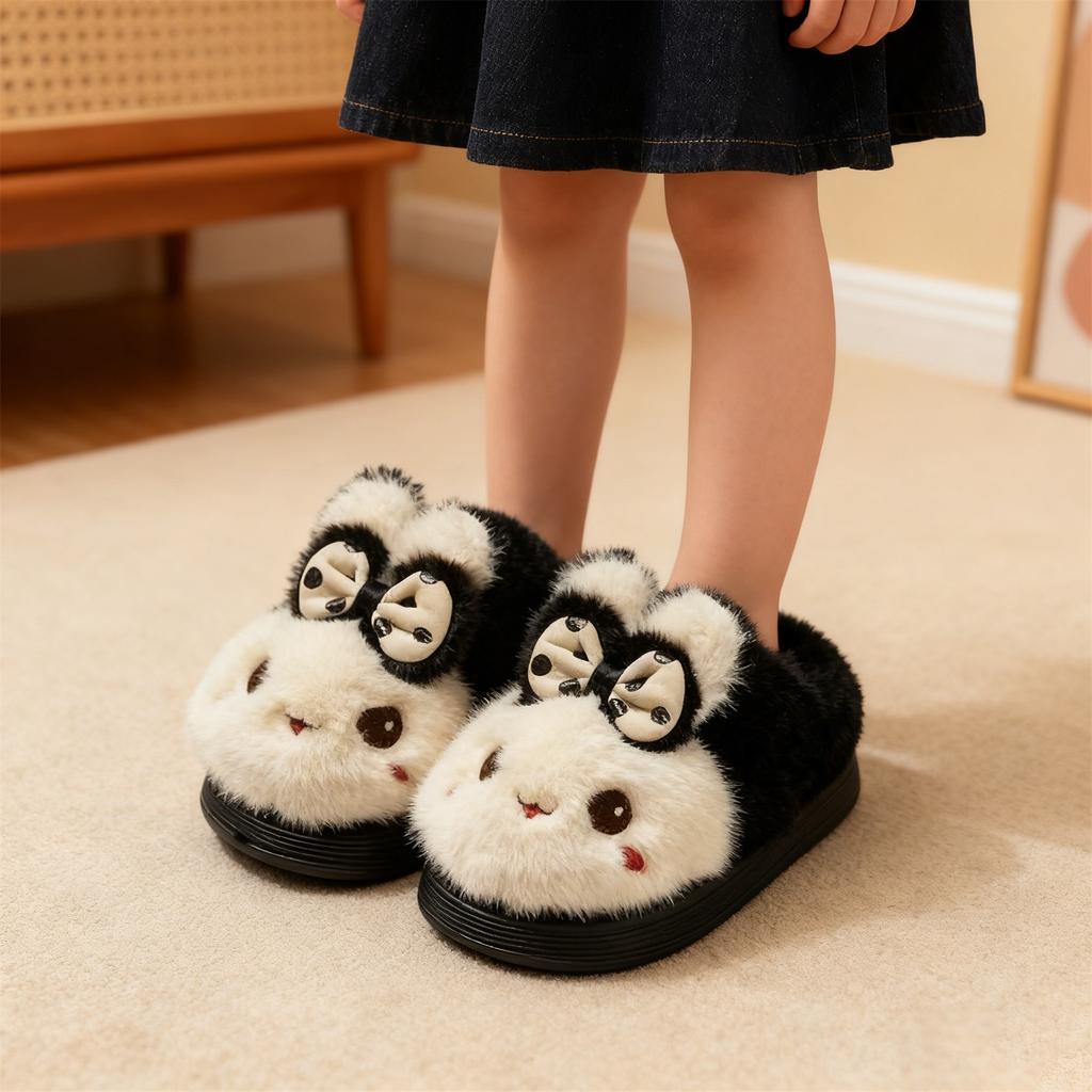 Winter Warmth Thick-Soled Fleece-Lined All- Cotton Slippers With Heel Coverage