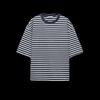 Spring New Women's Clothing American Style BM Fashionable All-Match round Neck Short Sleeve Stripes plus Size T-shirt 5644347