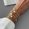 3Pcs/set Baroque Pearl Bracelet Women Multilayer Beaded Pearls Metal Geometry Irregular Bracelet Trendy Layering Wrist Jewelry