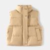Boy's Zipper Shirt Sleeveless Cotton Coat Solid Color Coat Vest