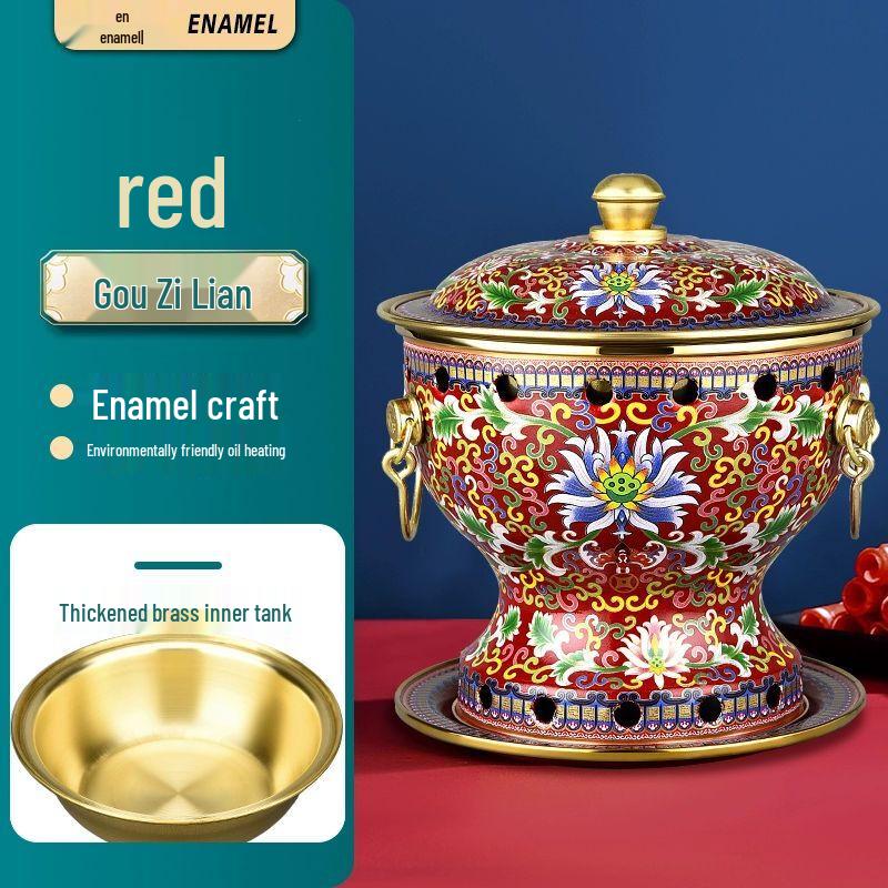 Matsuyunqing Thickened Pure Copper Personal Enamel Hot Pot