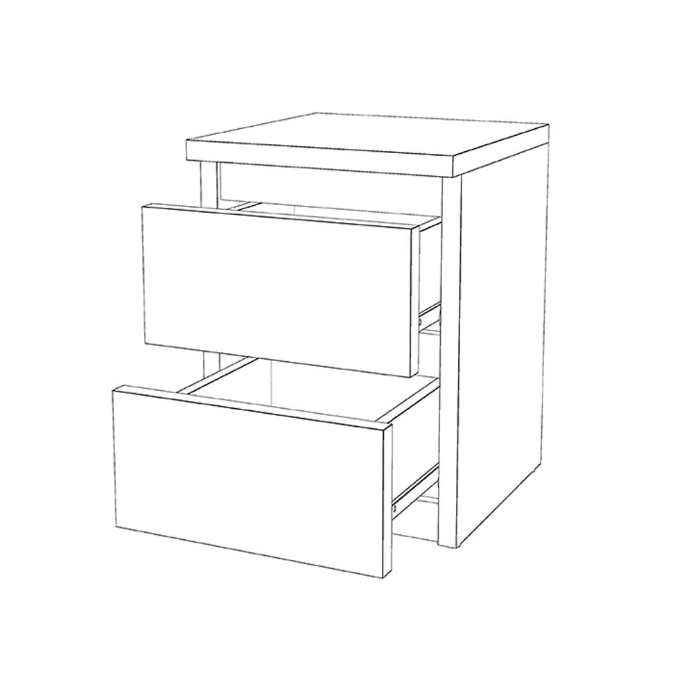 Nightstand Sonoma Oak White 30 CM 2S Bedside Table Bedroom Furniture