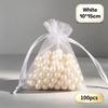 100 stk Bryllup Julegaveposer Organza Gavepose Snoreposer Til Slik Smykker Pose Pakning