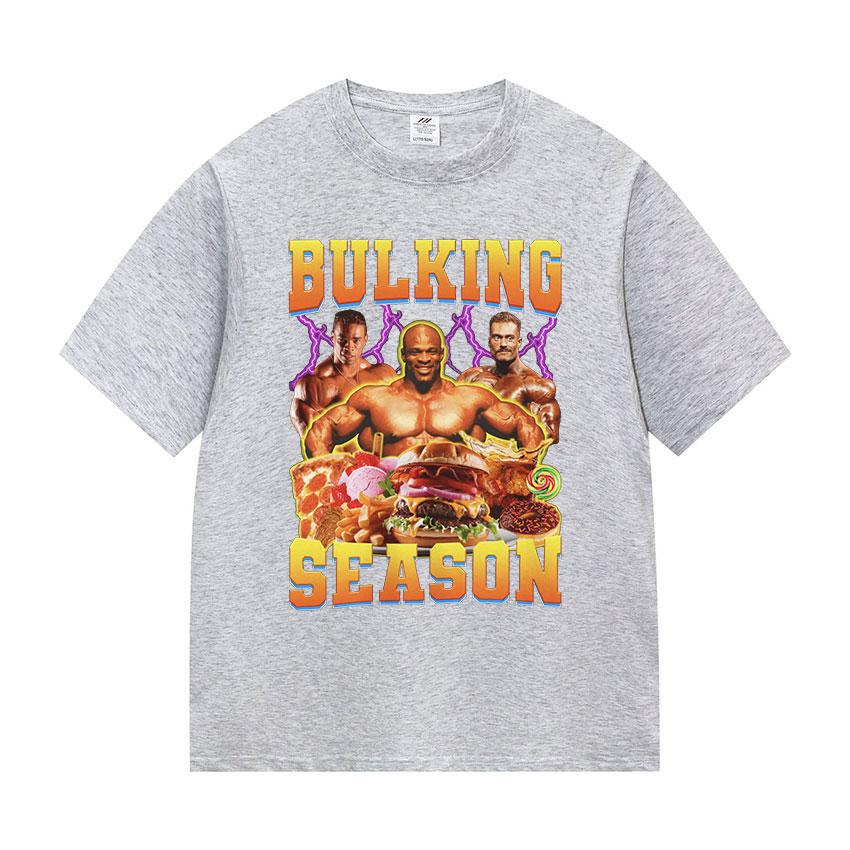 Bulking Season Kevin Levrone Funny Gym Meme T-Shirts Men fashion print Short Sleeve T-shirt Unisex summer Cotton Tees Streetwear