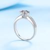 S925 Silver Ring for Women Platinum Plated Pt950 Inlaid with D Color Moissanite Diamond Ring Empty Support Wedding Ring Proposal Diamond Finger