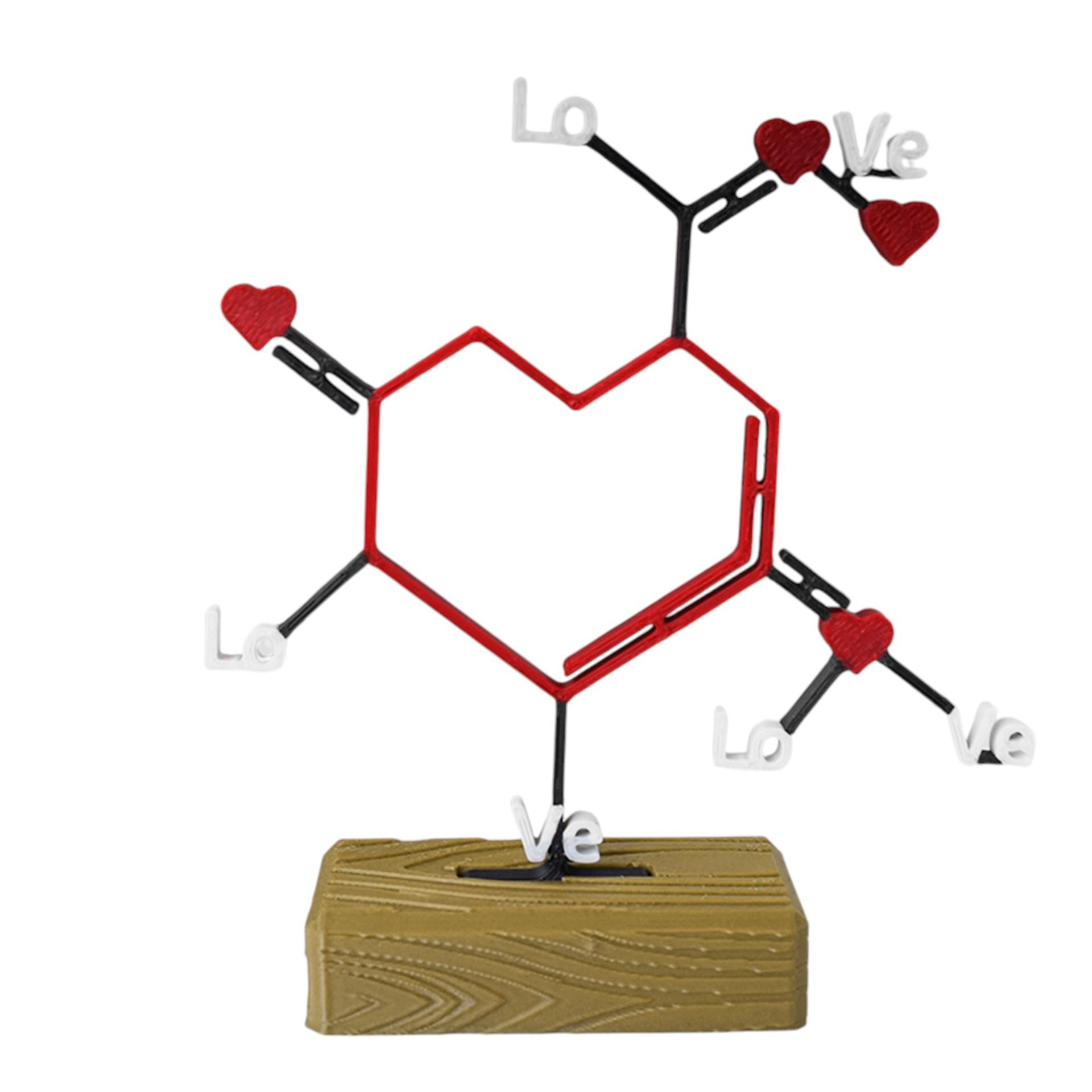 

3D Printed Valentine s Day Chemistry Love Decor Ornament Multicolor