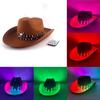 Iridescent LED Light-up Sequin Cowboy Hat for Christmas and Halloween Carnival