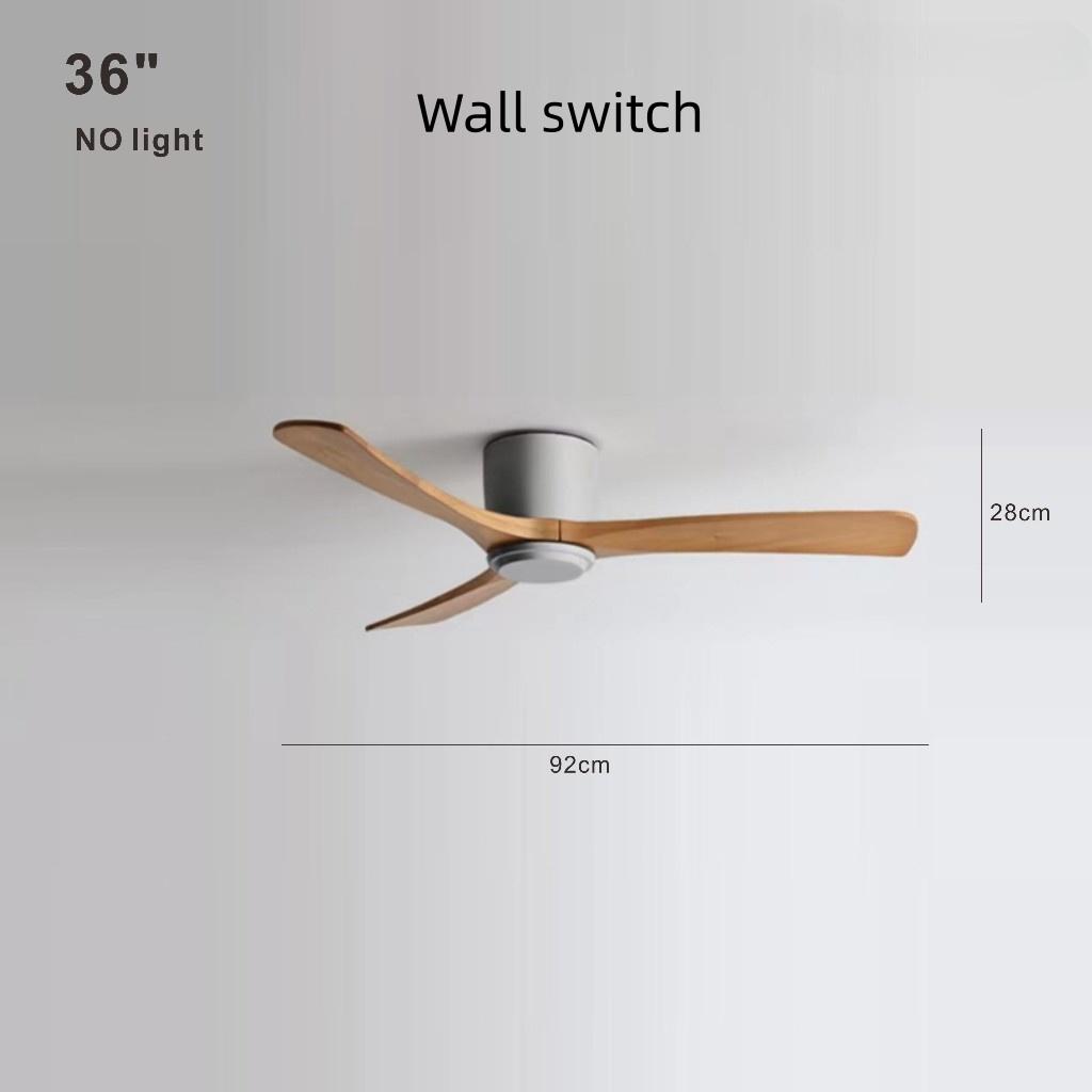 Living Room Bedroom Solid Wood Ceiling Fan Creative Villa Hotel Decoration Fan Nordic Minimalist Variable Frequency Fan